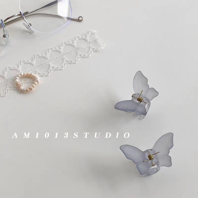 Fairy Transparent Butterfly Hair Clip: Frosted Shark Claw for Half-Tied Summer Styles