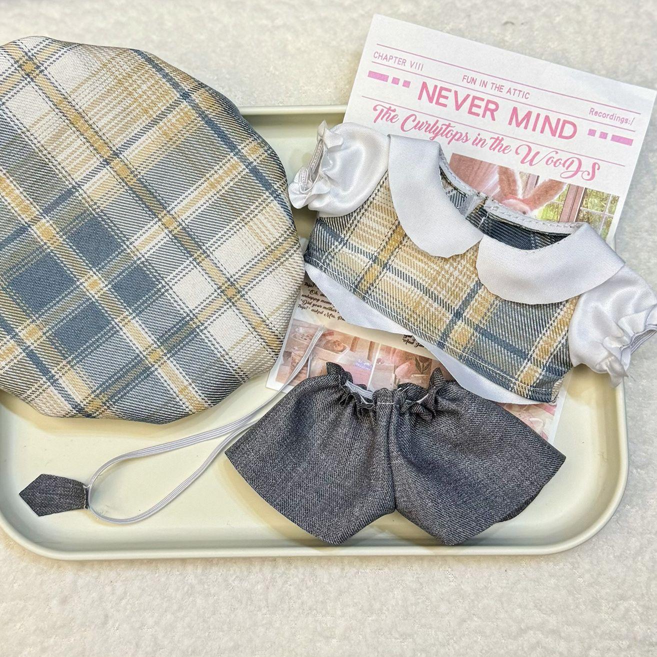 

20cm Handsome Style Doll Clothes Set, Neutral Fashion Plush Doll Outfit, Cotton Daily Wear Suit, Handmade Kawaii Gift for Doll F