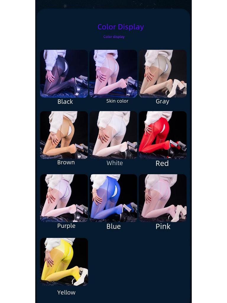 Qinghe 8D Ultradünne, verstellbare Strümpfe mit Reißverschluss und offenem Schritt