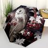 1PC Mysterious Snowy Owl Folding Umbrella Auto-Open Design 8 Iron Ribs Plastic Handle Foldable Sunshade Perfect Christmas Gifts