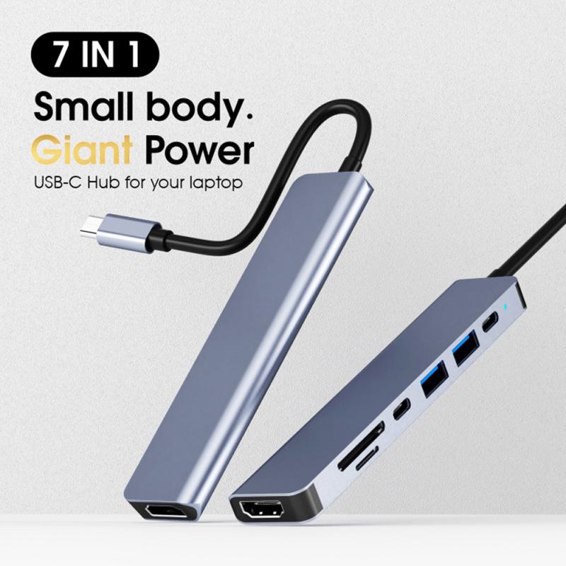 Dj1013 7 In 1 Usb  C Hub To 4k Hdmi-compatible Type C Adapter Dock With Pd Tf Sd, Compatible For