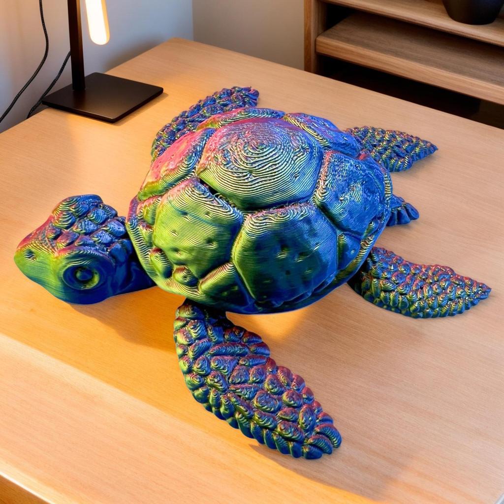 Turtle Fidget Toy 3d Printed Fidget Sea Turtle Statue For Table Animals Model With Movable Joints Desktop Ornament For Men Women