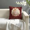 Cute girl cozy Pillow Case Natural Linen Organic Fabric DoubleSided Printing Sofa Home Decor Cushion Cover