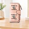 Japanese style cat print long zipper wallet large capacity card holder unisex clutch bag fashionable zippered coin purse suitable for daily travel