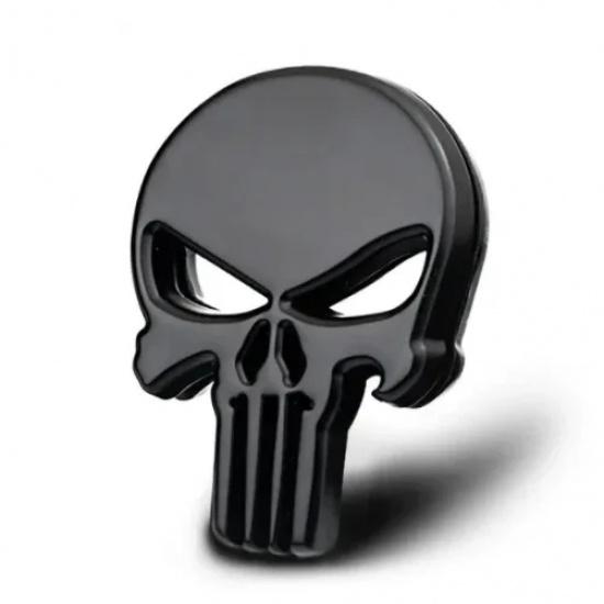 1PC 3D Metal Punisher Skull Skeleton Head Emblem Sticker Modified Scratch Fuel Tank Sticker Decoration Car Accessories