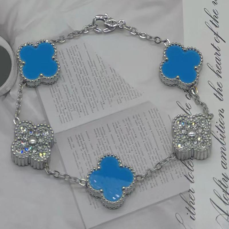 New Shiny Four-leaf Clover Bracelet Five-flower Fashion Sense Hand Jewelry Simple Jewelry