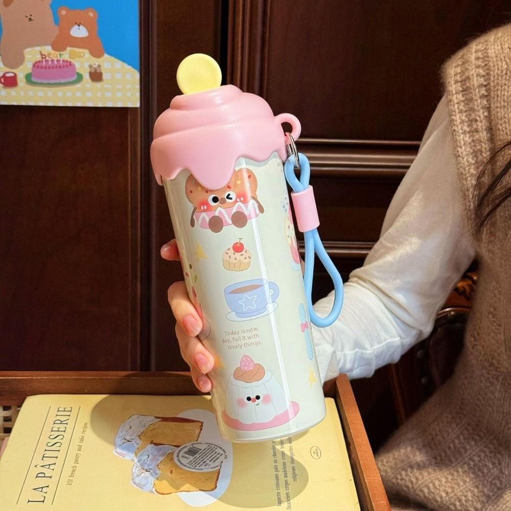 Ice Cream Vacuum Sippy Mug with Lanyard Thermal Water Bottle New Insulated Cup Gifts