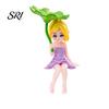 Fairy Garden Decor Miniature Figurines Little Girls Ornaments with Lotus Leaf for Small Decoration Flower Pot Moss Landscapes Home Desk Shelf Car