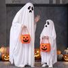 Ninonly Halloween Cosplay Ghost Adult Child Costume Outfit Pumpkin Bag M L Size (2-piece Set)