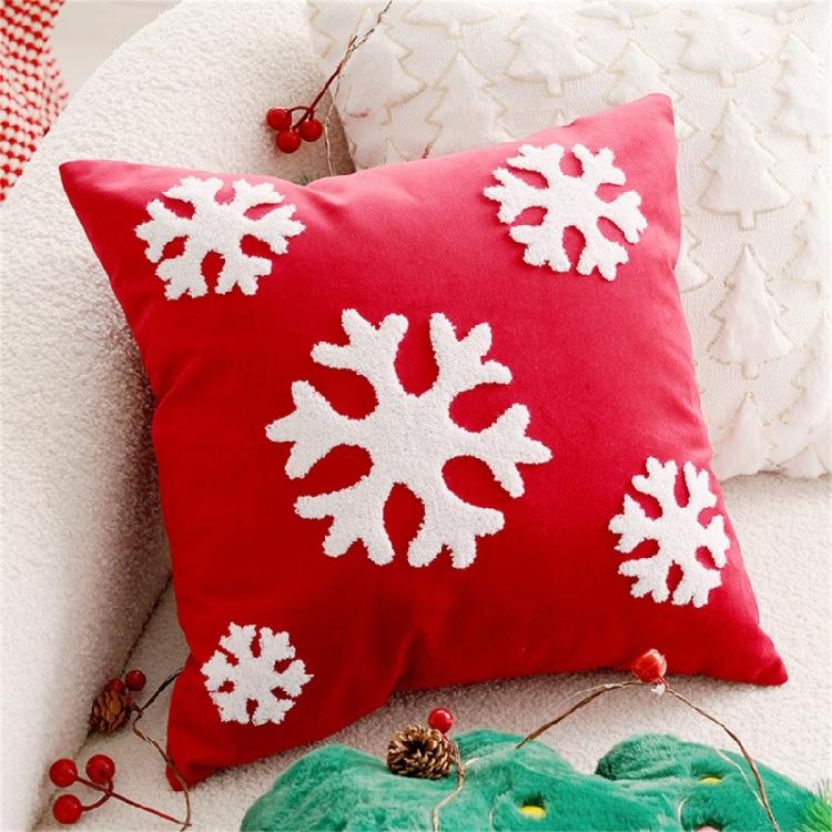 Embroidered Throw Pillow Case Removable Washable Sofa Cushion Cover Christmas Themed Pillowcase Home Decoration