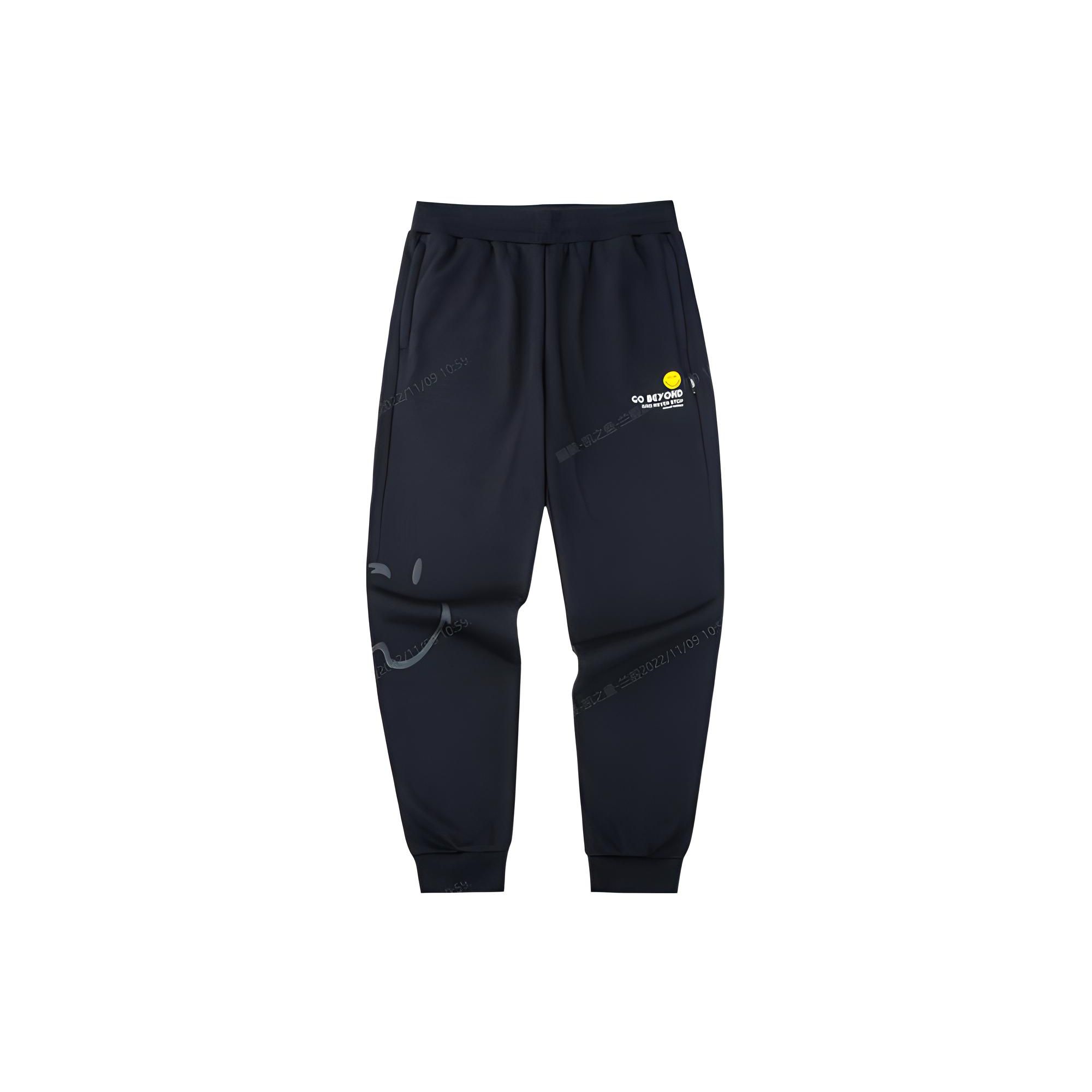 

Спортивные брюки-джоггеры с совместным брендинговым логотипом Anta X Smileyworld, спортивные штаны унисекс, черные 952239704-3 M