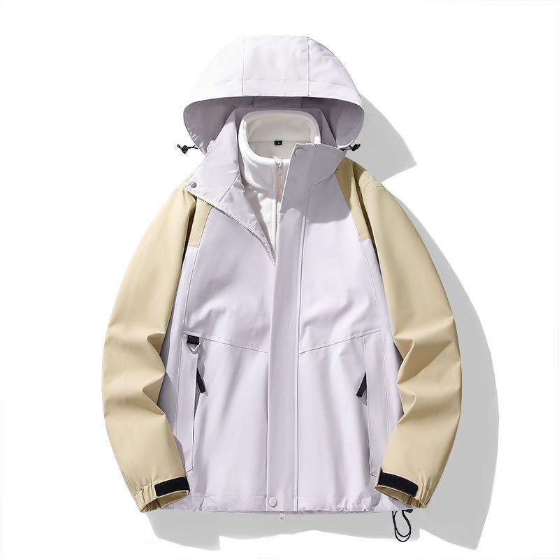 Vinterkvalitet Par Skaka Färgmatchning 3-i-1 Jacka Sport Utomhusjacka