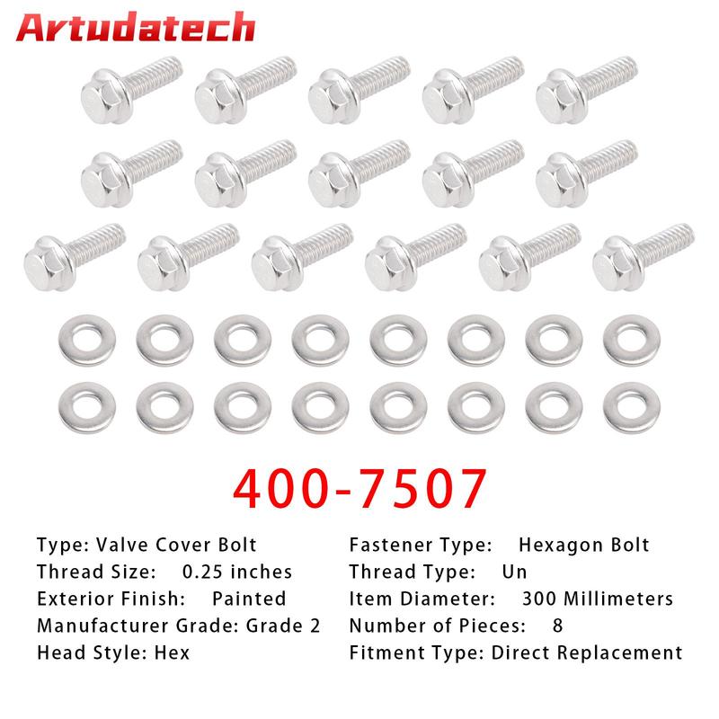 Artudatech 2 Pack 400-7507 Stainless 300 Hex Valve Cover Bolt Kit