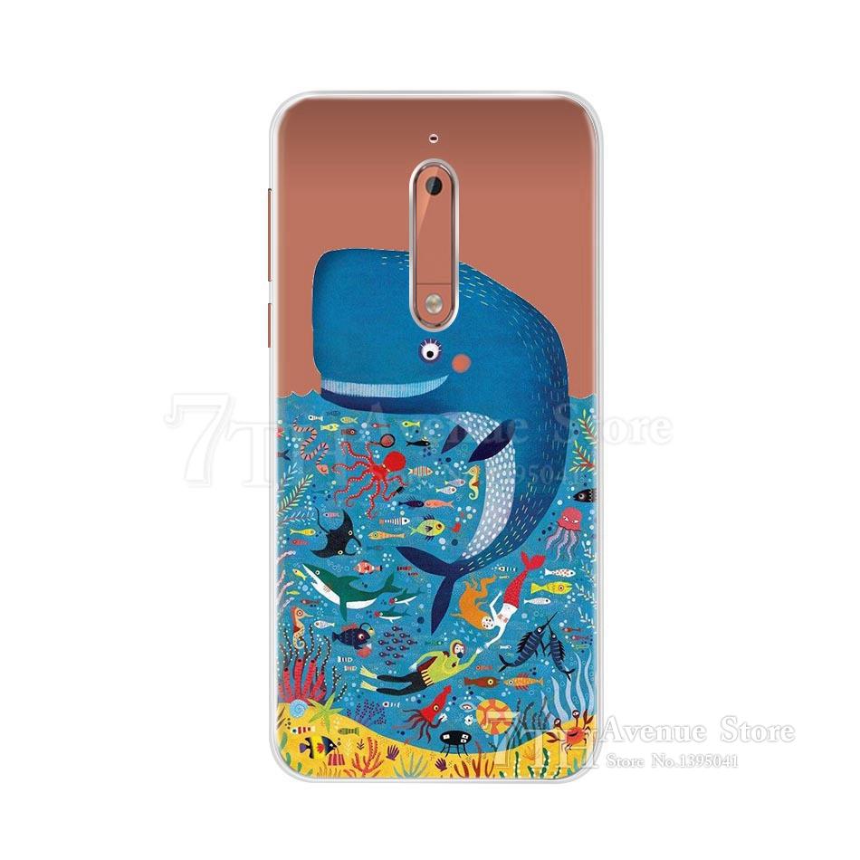 For Nokia 5 Case 5.2" Cartoon Soft Silicone TPU Phone Case For Nokia 5 Nokia5 Global Dual TA-1024 TA-1053 TA-1044 Back Cover