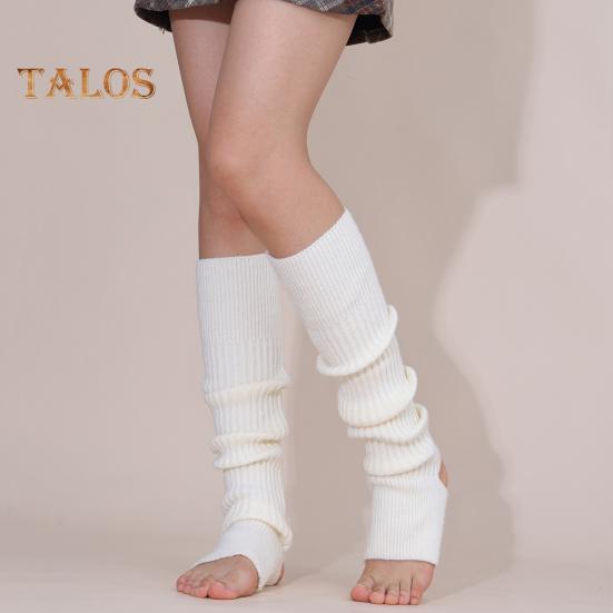 1 Pereche Jambiere de Iarnă Calde Tricotate cu Coaste Benzi Potrivire Elastică Șosete Tricotate pentru Gambă cu Orificiu pentru Călcâi Accesorii Anii '80 pentru Petrecere Sport Yoga Dans