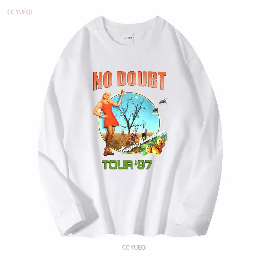 Vintage 1997 Koszulka z długim rękawem No Doubt Tour 87 Biała KV10583 vintage Wypłukana moda Wszechstronny top do noszenia na co dzień graficzny