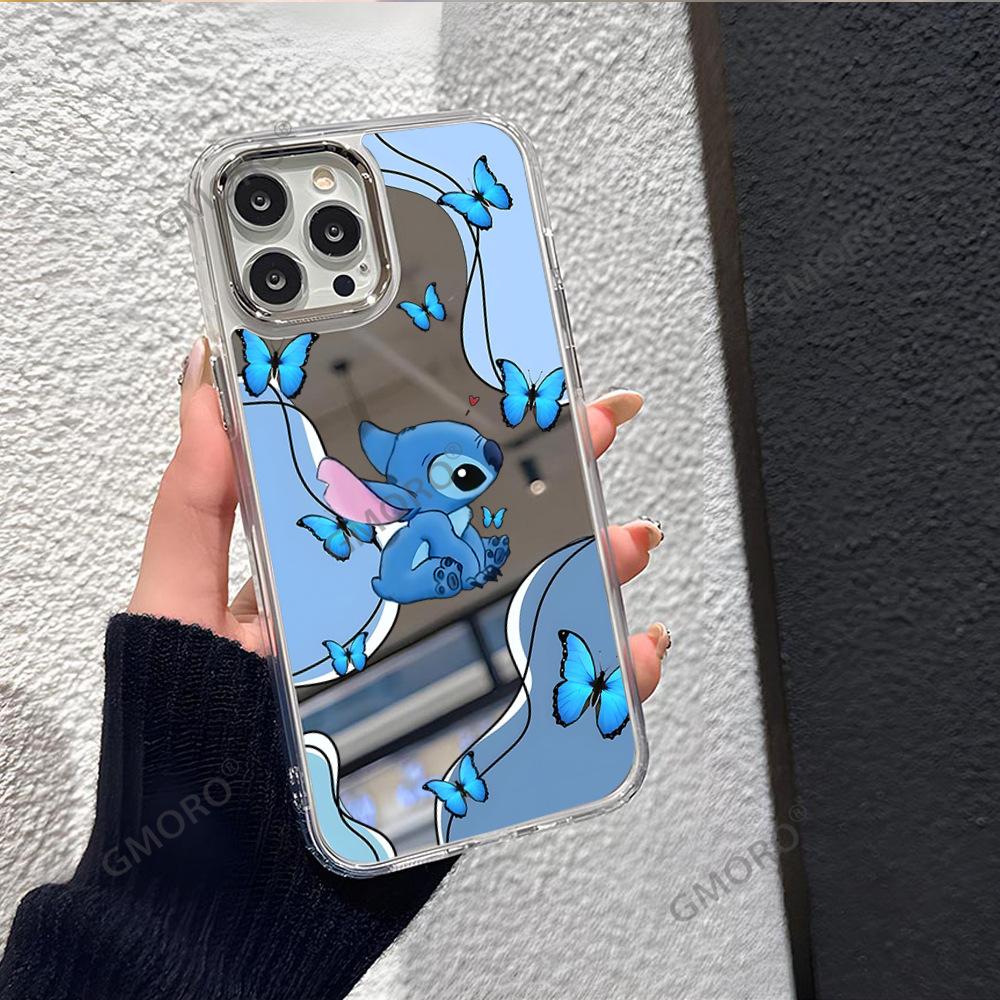 Applicable to Apple 17promax Stitch mirror mobile phone case iphone14 cute makeup mirror 16 protective case