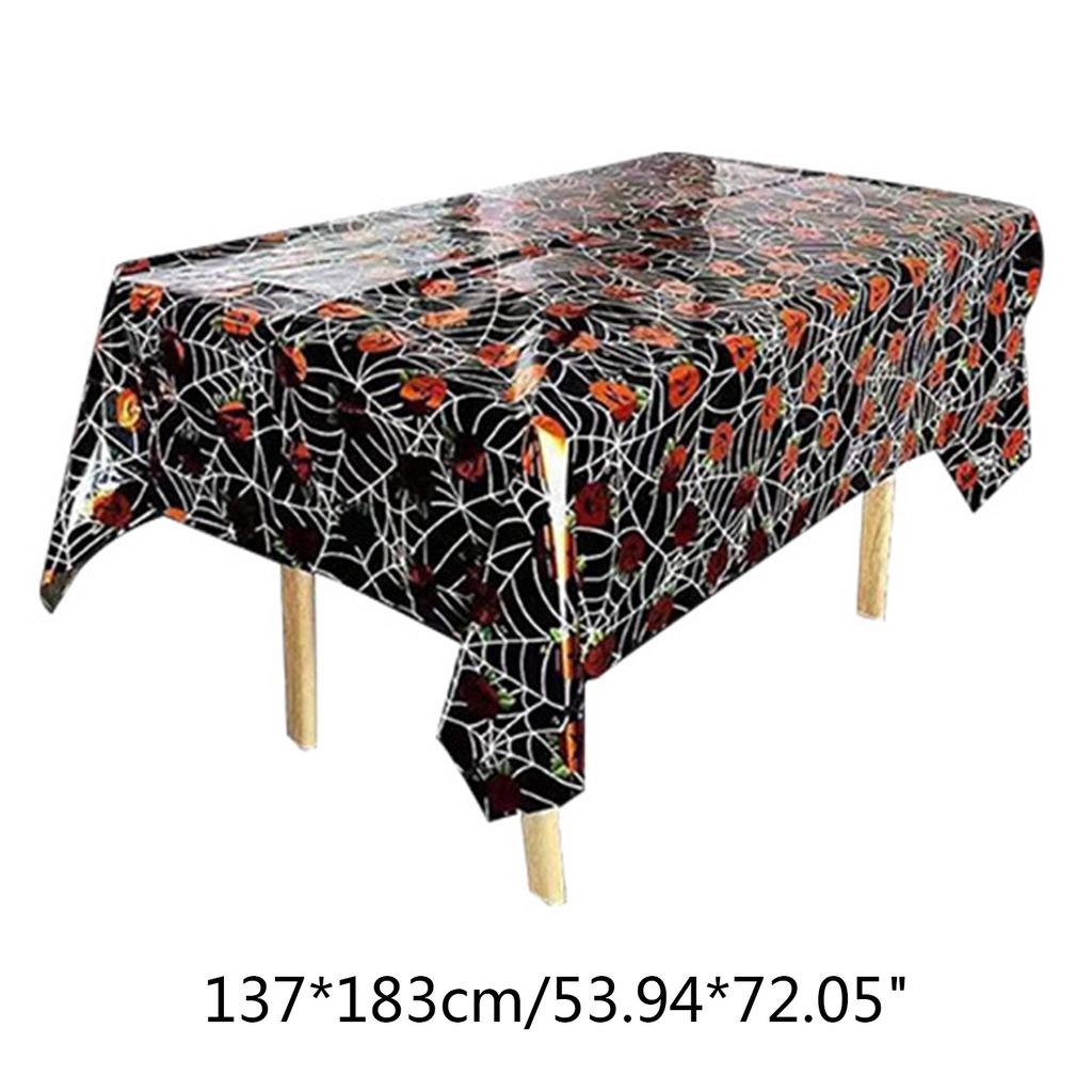 Halloween Table Cloth Skeleton Black Castle Ornament Desktop Decor for Home Dining Room Bar Decor Accessory