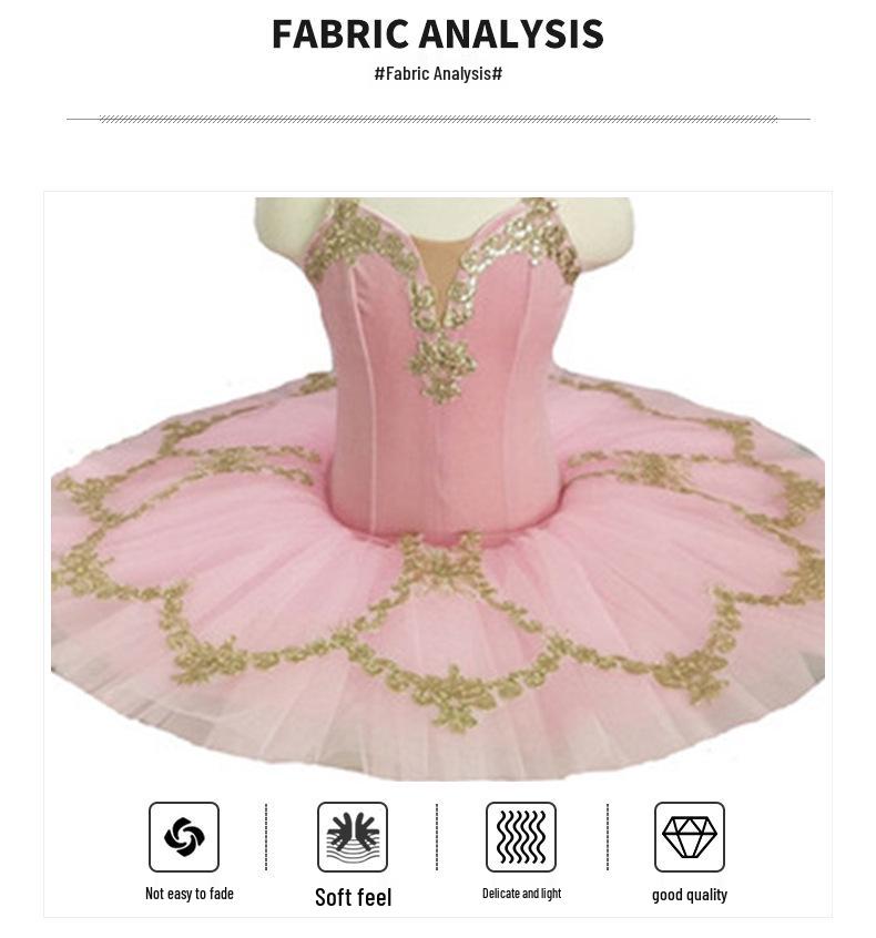 Pink Swan Ballet Performance Tutu Dress for Girls