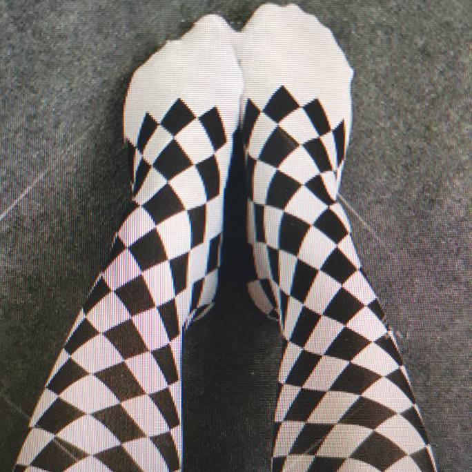 

Vertical Striped Diamond Check Clown Cosplay Mid-Calf Socks One Size