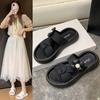 Pearl Flower Slippers Women's New Summer Versatile Women's Flat Bottom Non-slip Thick Bottom Outer Wear Student Fashion Beach Sandals