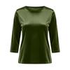 Damen Farbe Gold Samt Modisches Langarm T-Shirt Pullover Oberteil