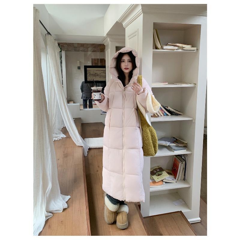 Mid-length Down Jacket for Women New Popular Hooded Over-the-knee Thickened Winter Cotton-padded Jacket