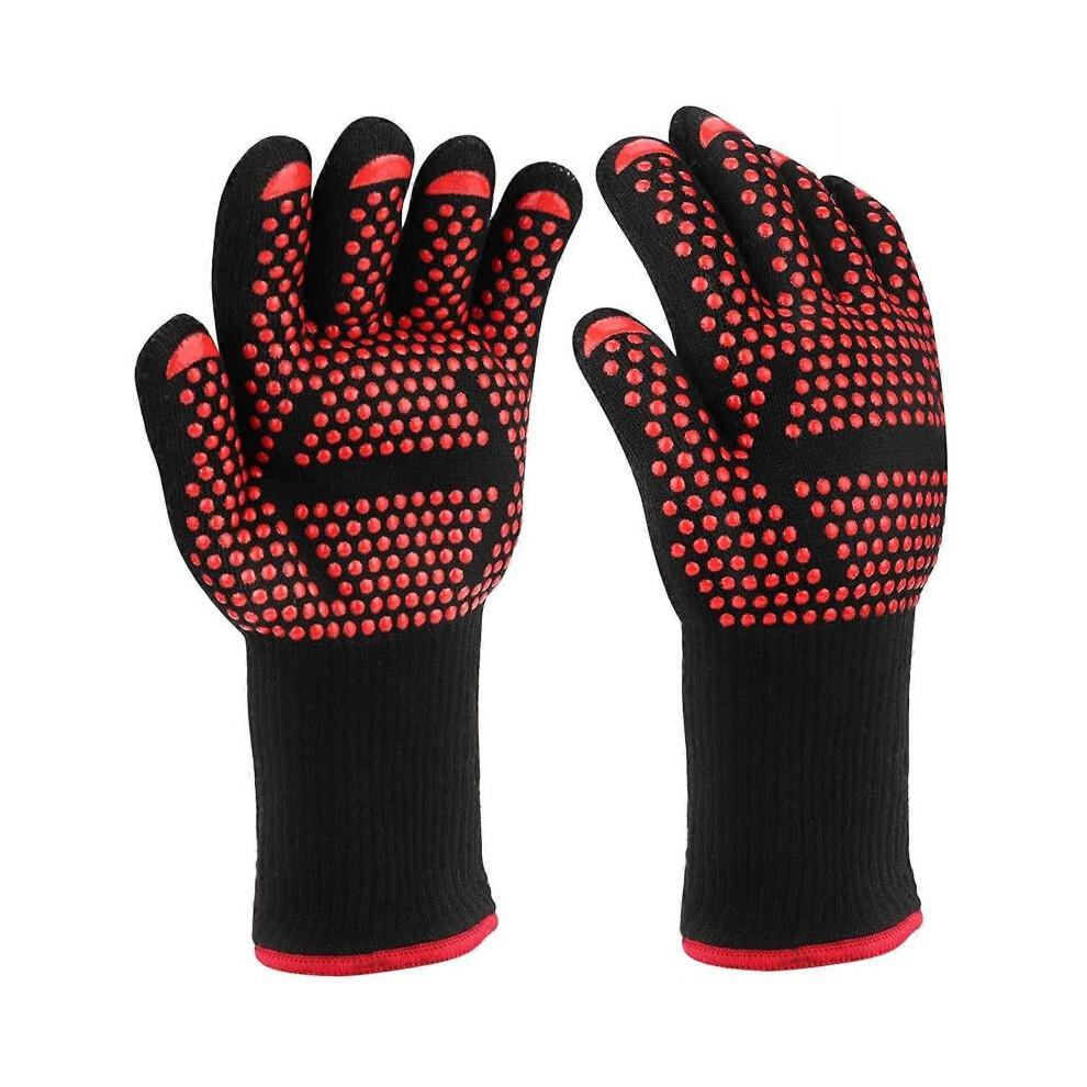 Barbecue Gloves, 1 Pair - Heat Proof Oven Gloves Up to 800C, Heat Resistant Non-Slip Oven Gloves