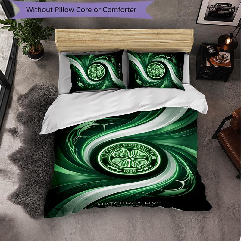 Biancheria da Letto a Tema Celtic FC Set 3 Pezzi Copripiumino Biancheria da Letto Decorativa Per Camera Adolescenti Decorazione Casa