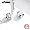 WOSTU Forever Family Charm 925 Sterling Silver Home House Enamel Beads Pendant Fit Original Bracelet DIY Jewelry For Women