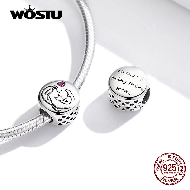 WOSTU Forever Family Charm 925 Sterling Silver Home House Enamel Beads Pendant Fit Original Bracelet DIY Jewelry For Women