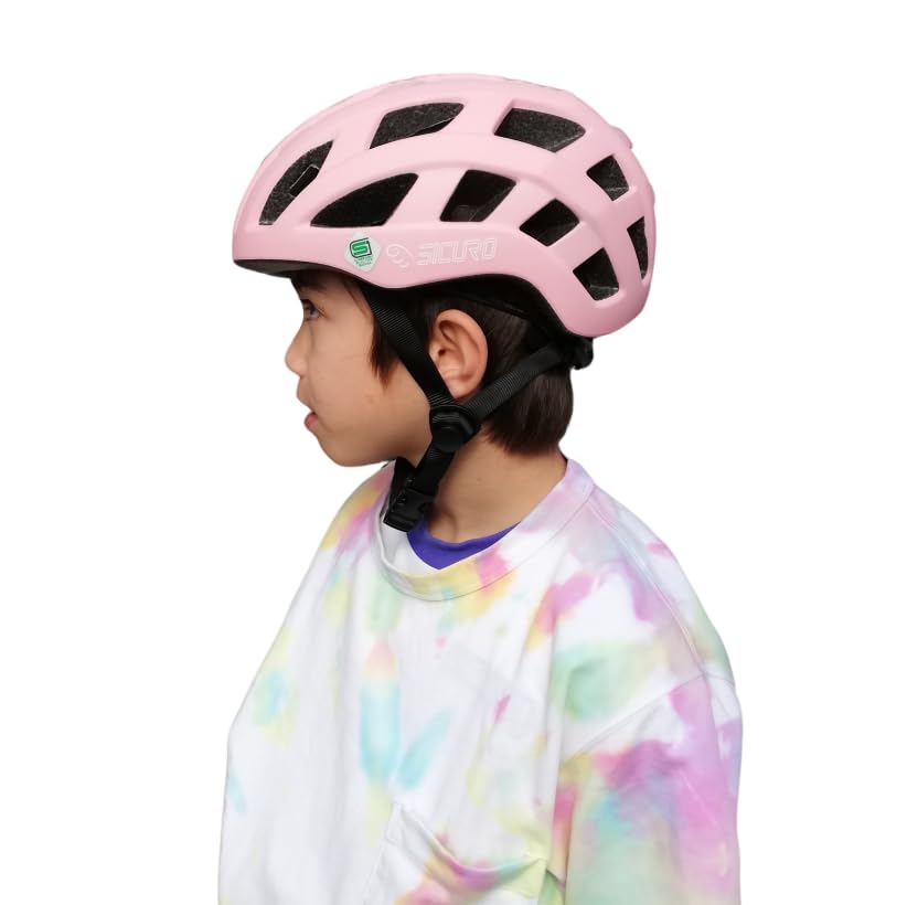

SG for sports for children to size [SICURO] Children s helmet, certified, bicycles, juniors, women, helmet, adults, M, 54-57cm (light pink)