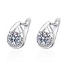925 Silver Earrings For Women Round Zircon Earrings Sparkling Party Wedding Jewelry Gift Accessories