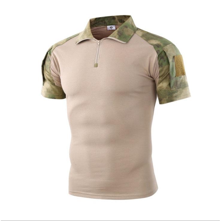 Men's Zippeer Front T-shirt Short Sleeve Shirt for Outdoor Working Fishing Hiking Camping