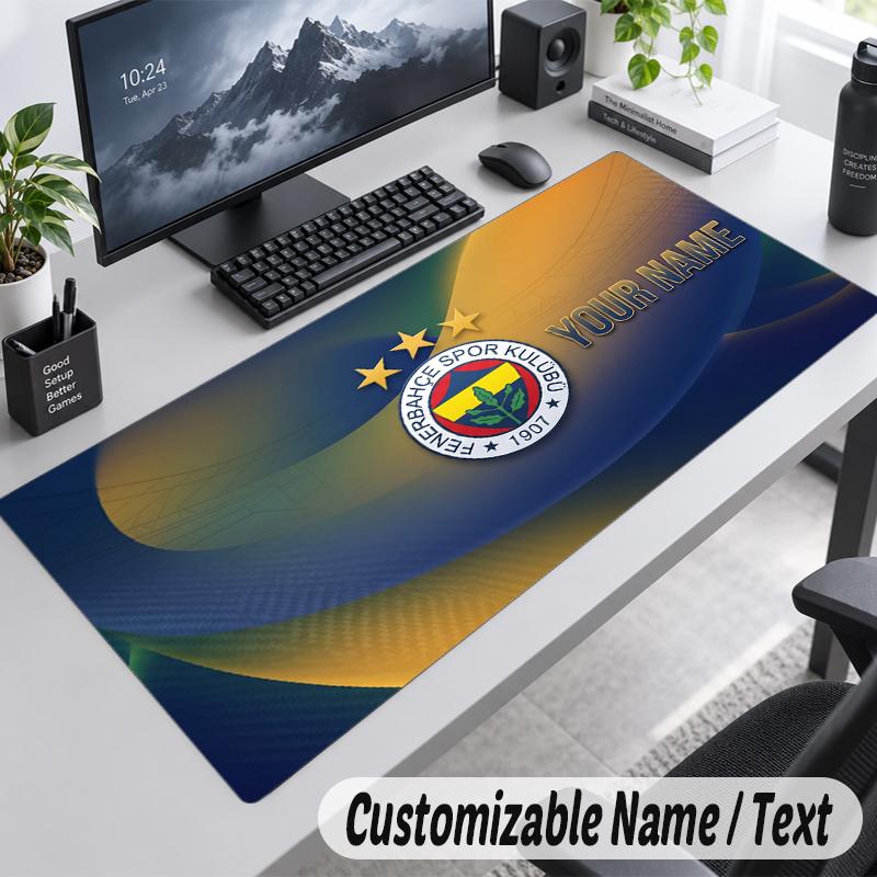 Custom Name Text Mouse Pad Fenerbahçe FC Personalized Desk Pad For Work And Gaming