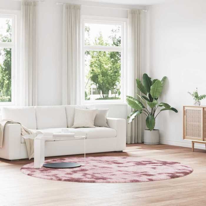 VidaXL Tapis Shaggy à poils longs rose poudré 240x240 cm polyester, tapis, tapis de chambre, tapis moderne, tapis de salon, 4102929