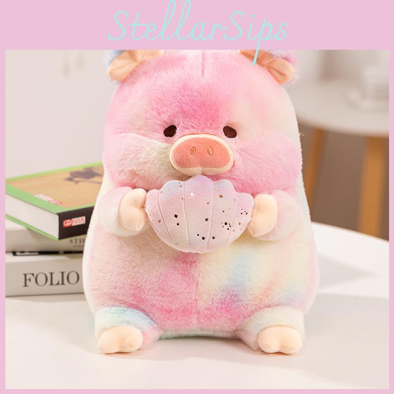 Piglet Rainbow Cute Cuddle Shell Plush Toy Cartoon Children Sleeping Doll Gift