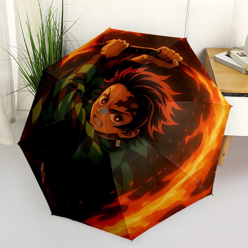 1pc Demon Slayer Patteern Automatic Open/Close Umbrella - Compact Travel Umbrella, Perfect for Women & Men - Ideal Birthday/Christmas Gift, 209