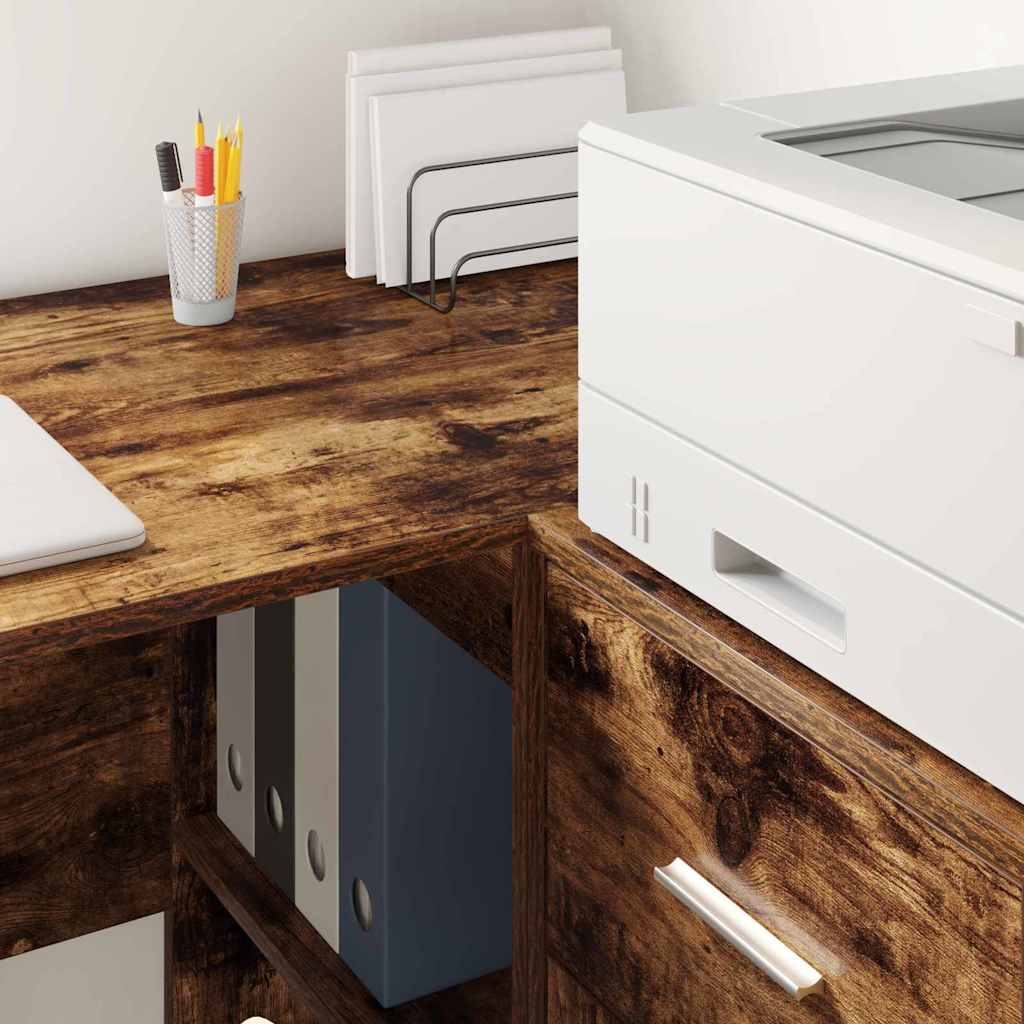 Sideboard with Drawers Smoked Oak 38 x 34 x 75 cm