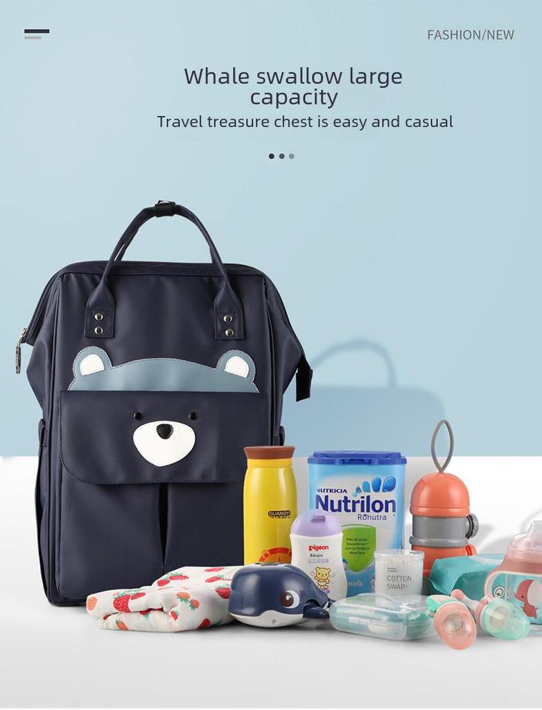 Waterproof Cartoon Mommy Backpack: Multifunctional, Portable, Large-Capacity for Mom & Baby Outings