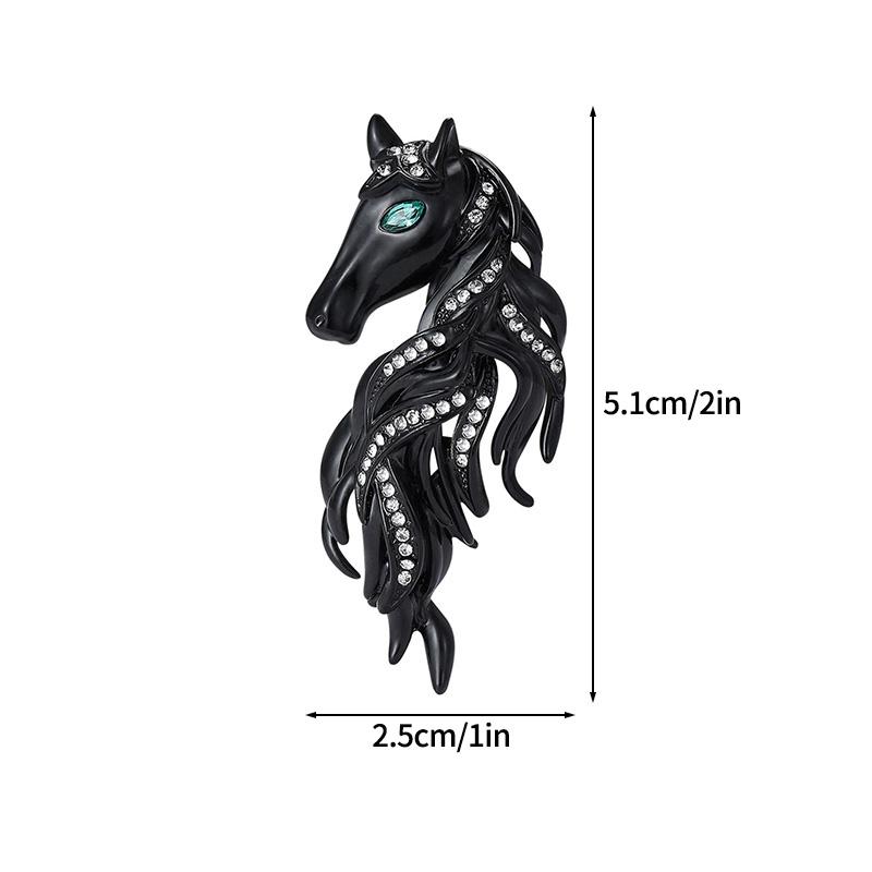 Creative Rhinestone Horse Brooches Party Favors  Animal Lapel Pins Horse Head Brooches  Chinese Latest Year Couple  Present