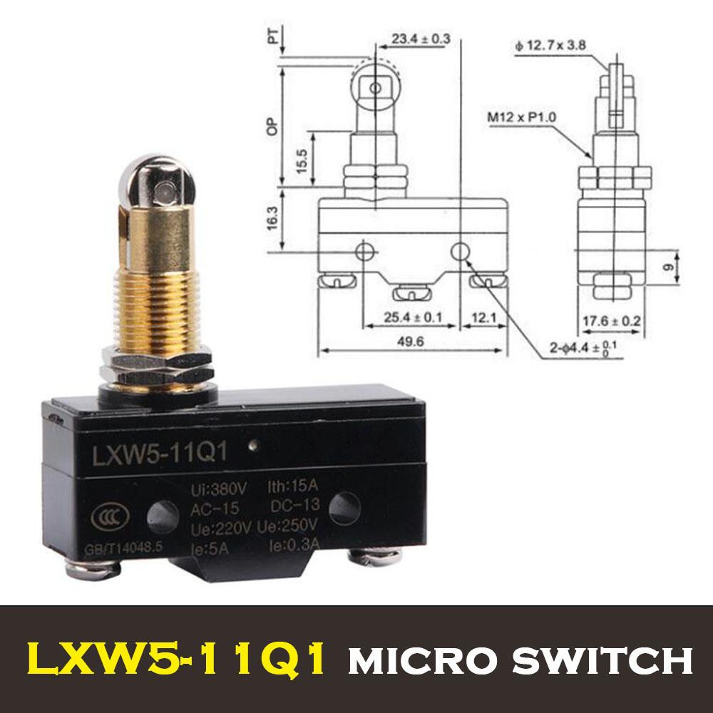 1PC LXW5 Travel Switch Limit Microswitch with Copper Contact 250VAC/5A NO/NC - G1 G2 G3 Q1 Q2 N1 D1 11M Switches4