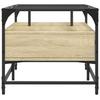 Coffee Table with Glass Top Sonoma Oak Finish 98.5 X 50 X 45 Cm Steel
