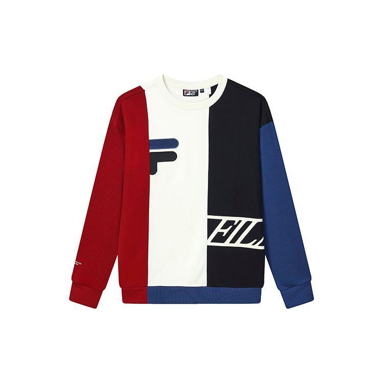 

FILA Logo American Style Embroidered Color Block Sports Crewneck Sweatshirt Men sweatshirt Light-Green F11M149222FIV XL