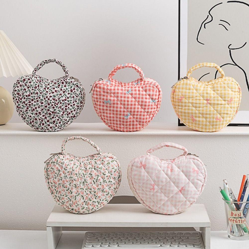 Große Kapazität Make-up-Tasche Floral gesteppte Baumwolle Kosmetiktasche Tragbare Aufbewahrung Handtasche Reise Toilettenartikel-Taschen Waschbeutel Organizer