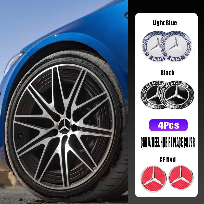4 pieces Zinc Alloy Car Wheel Hub Replace Cover Accessories For Mercedes Benz Smart W205 C300 W203 W206 W108 W124 W126 W140 W168 FF2