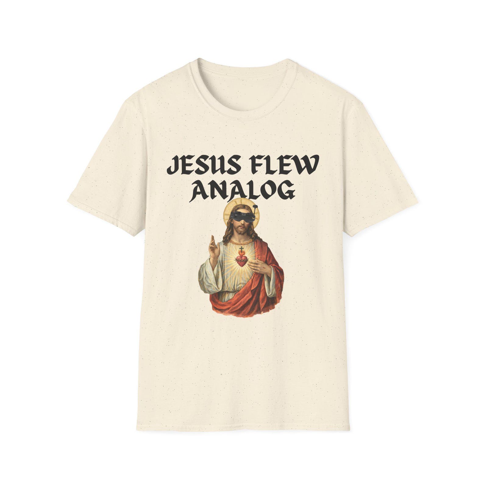 Jesus Flew Analog T-Shirt | Sacred Heart Jesus Graphic S