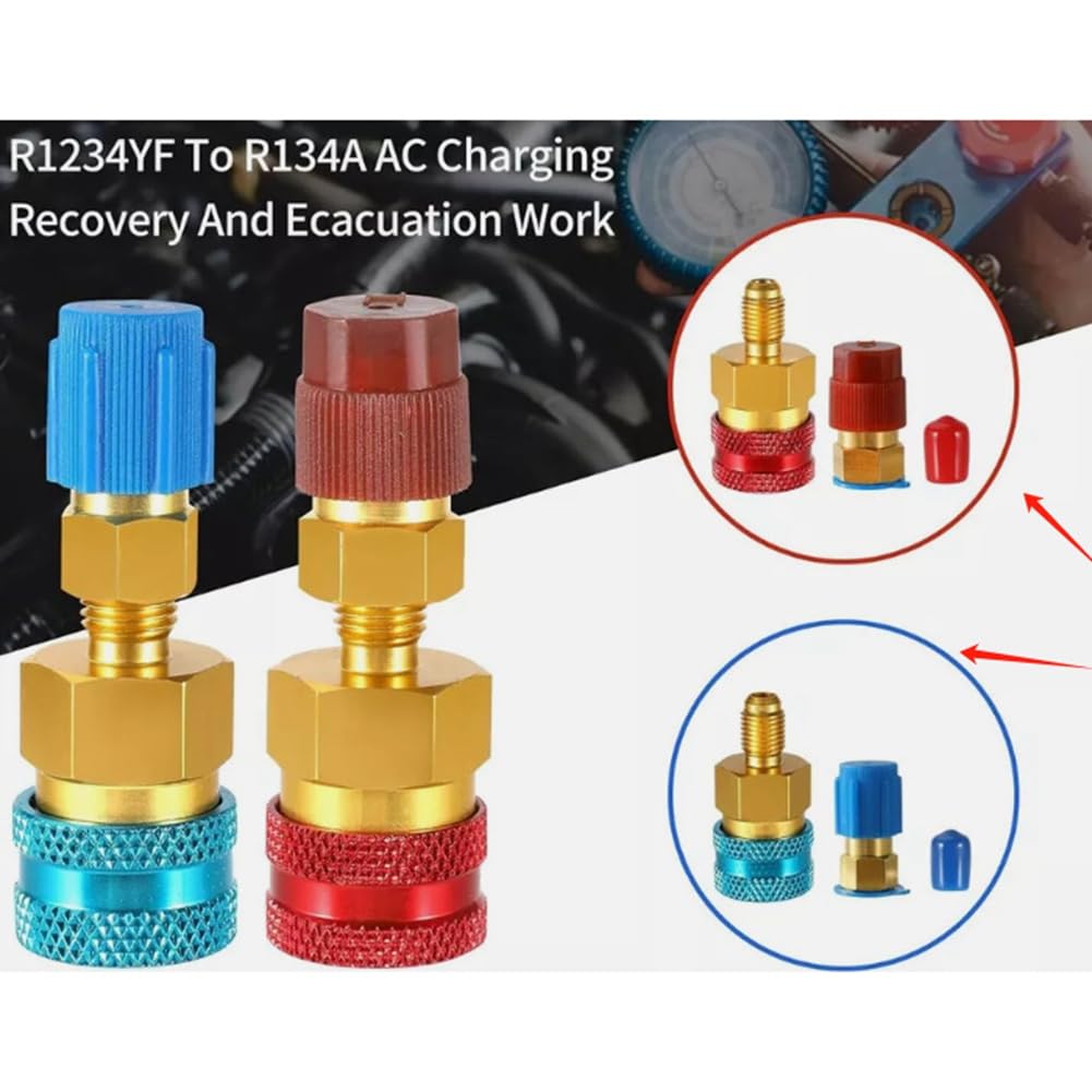 Azwamkue R1234 Adapter, R134a auf R1234 Schnellkupplung, R1234 Schnellkupplung, High-Low-Side-Umrüstsatz, R1234 Schnellkupplung