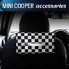 SKYBELL Tissue Case, Car, Mini Cooper, Bmw Mini Compatible, Accessories, Headrest, Hanging, Leather, Convenient Goods (Checker)
