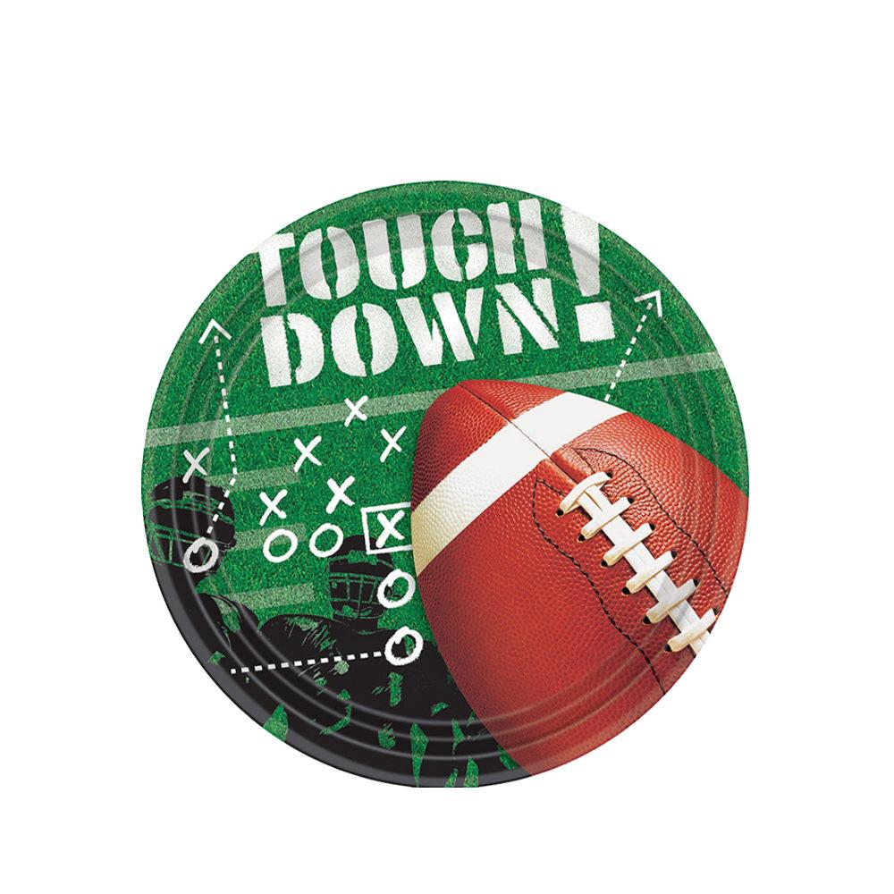 Rugby Birthday Party Supplies Disposable Tableware Paper Plates Paper Cups Paper Towels Boys Birthday Party Decorative Tablecloth